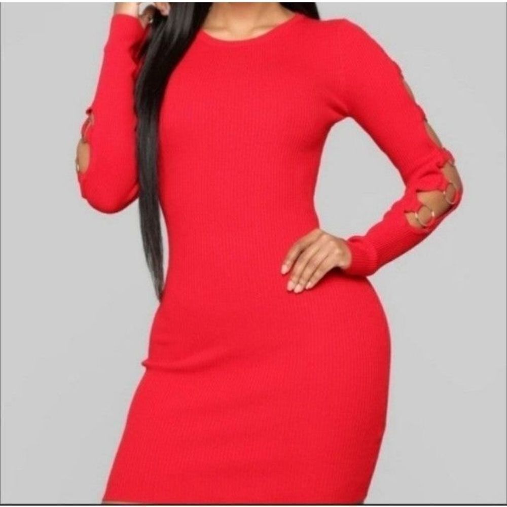 Ladies Red Fashion Nova Dress sz small